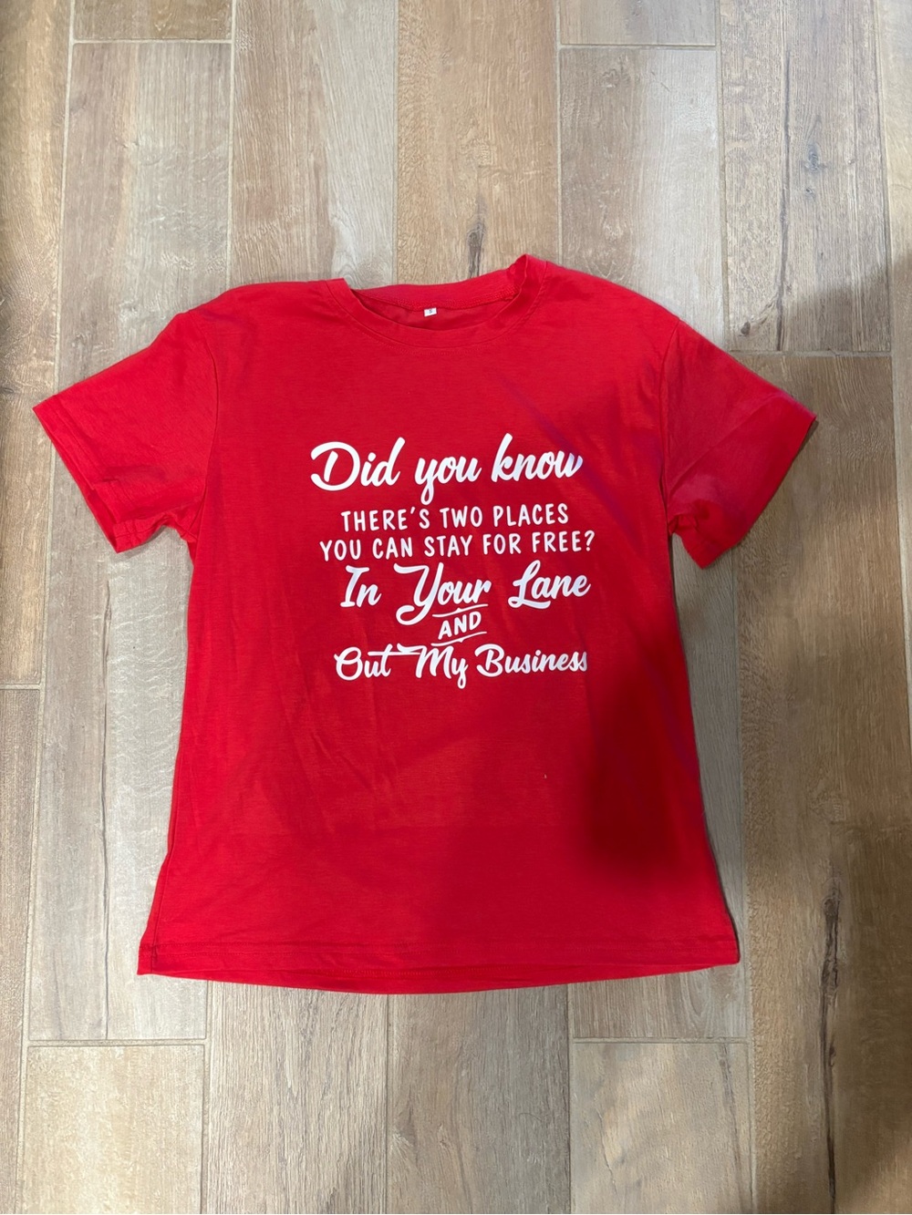 Red Graphic Kids Tee - Did You Know Slogan NWOT